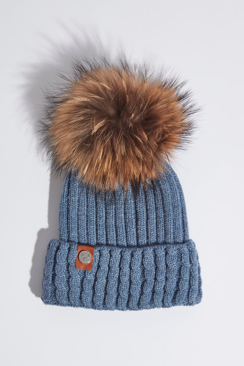 BRIXTON Berretto Invernale Con Pon Pon Fairmont Pom, Unisex, Grigio, 100% Acrilico