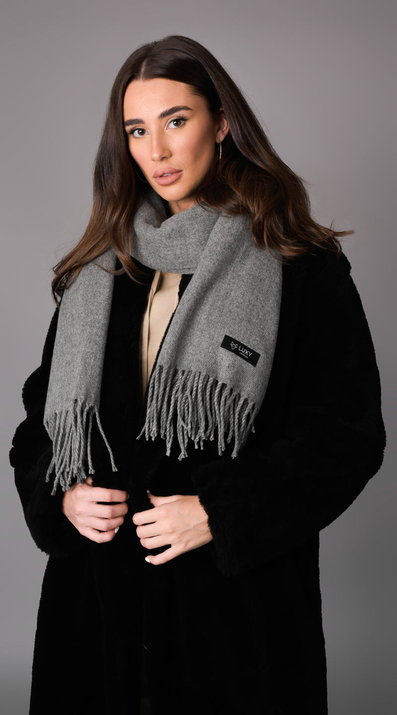 OUTLET Luxy Cashmere & Wool Long Scarf - Grey