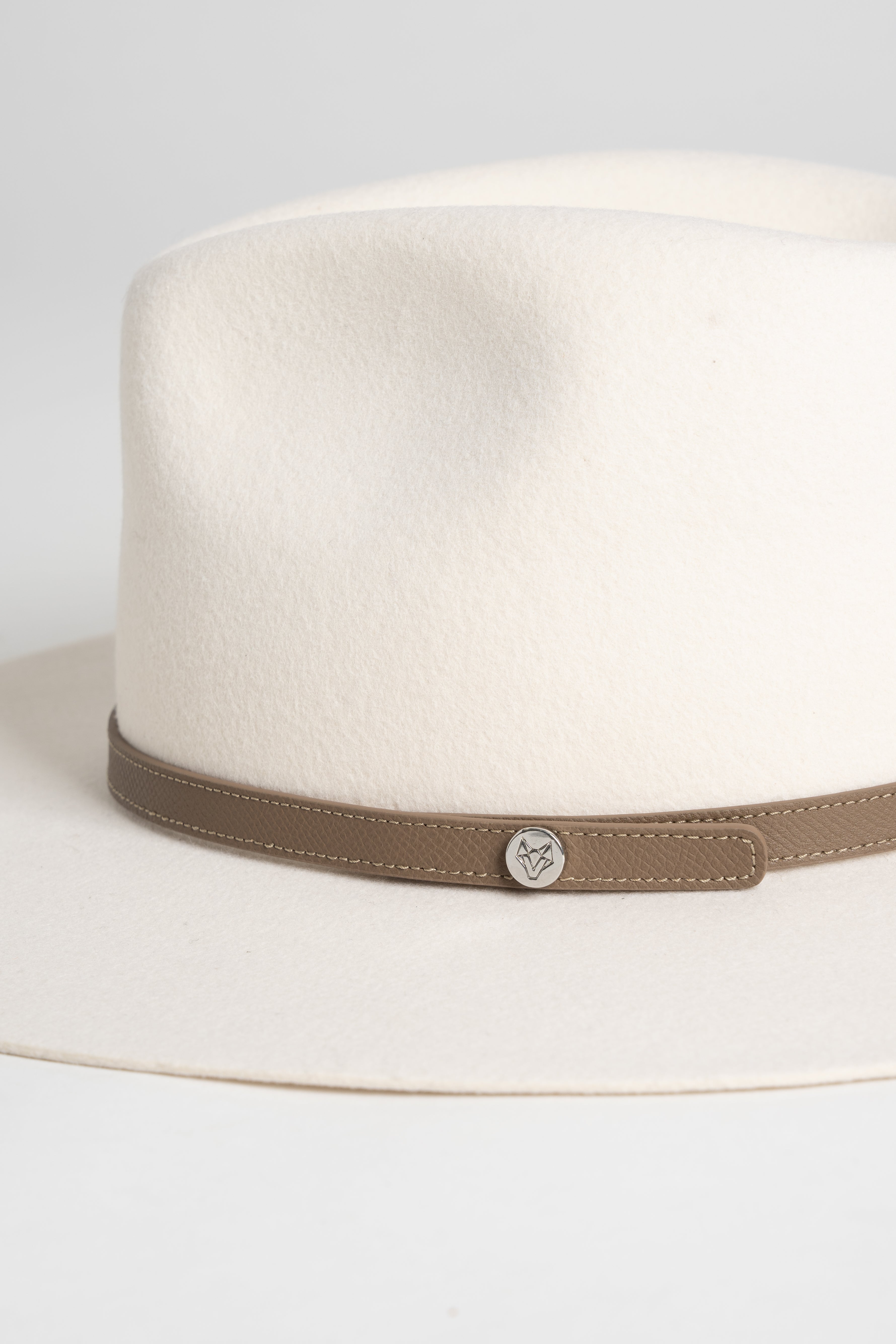 Luxy Wool Fedora Hat - Ivory/Taupe