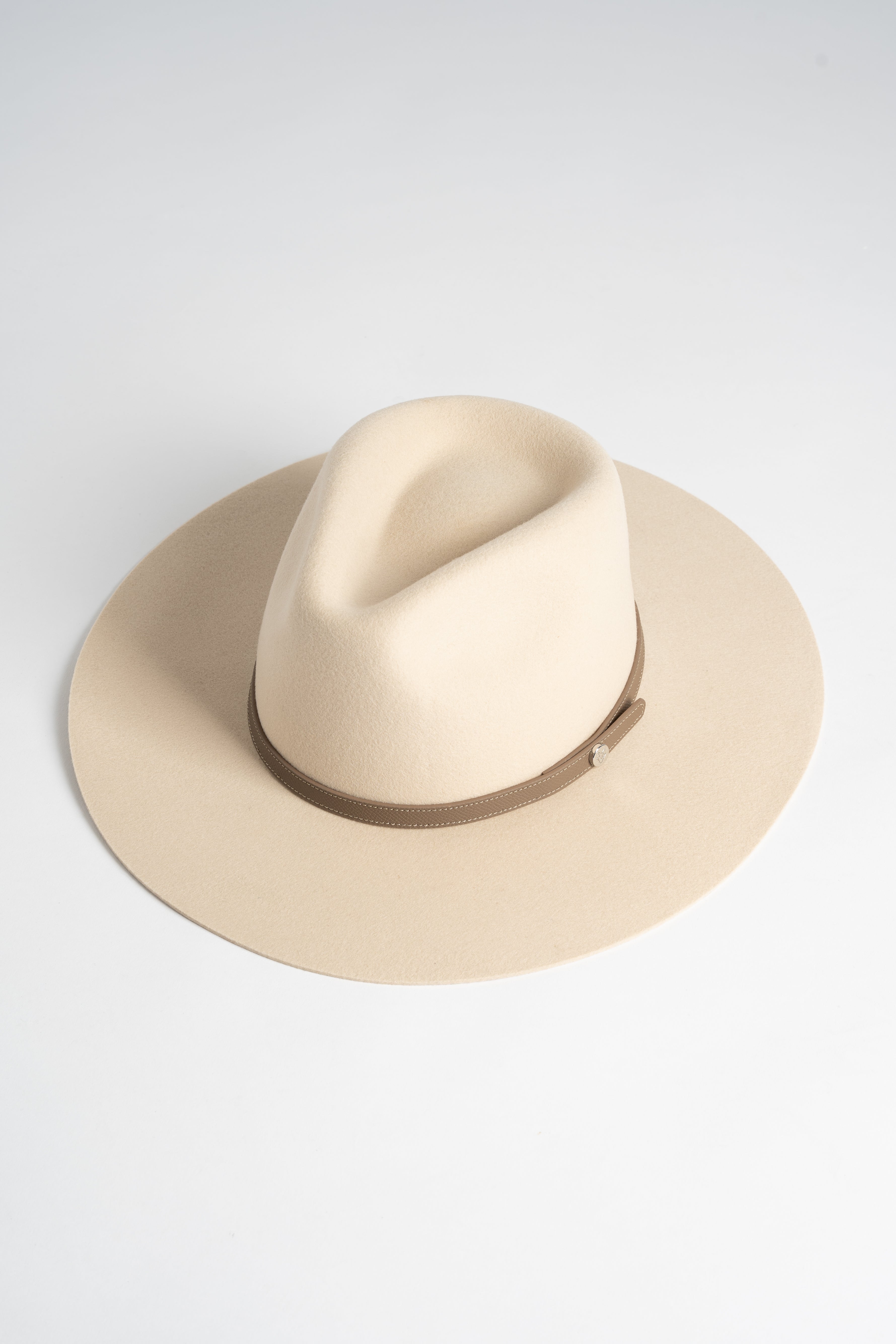 Luxy Wool Fedora Hat - Vanilla/Taupe