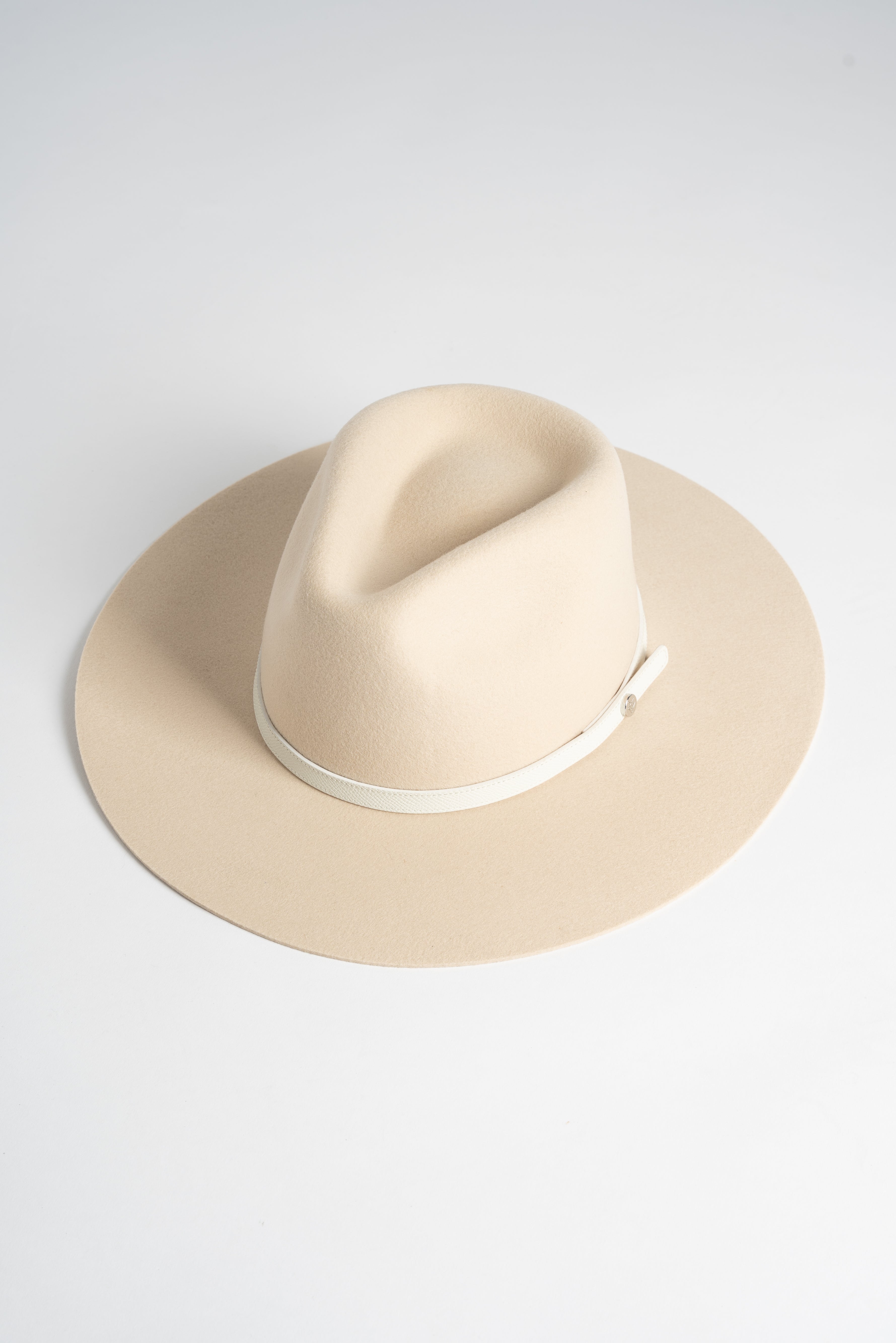 Luxy Wool Fedora Hat - Vanilla/White