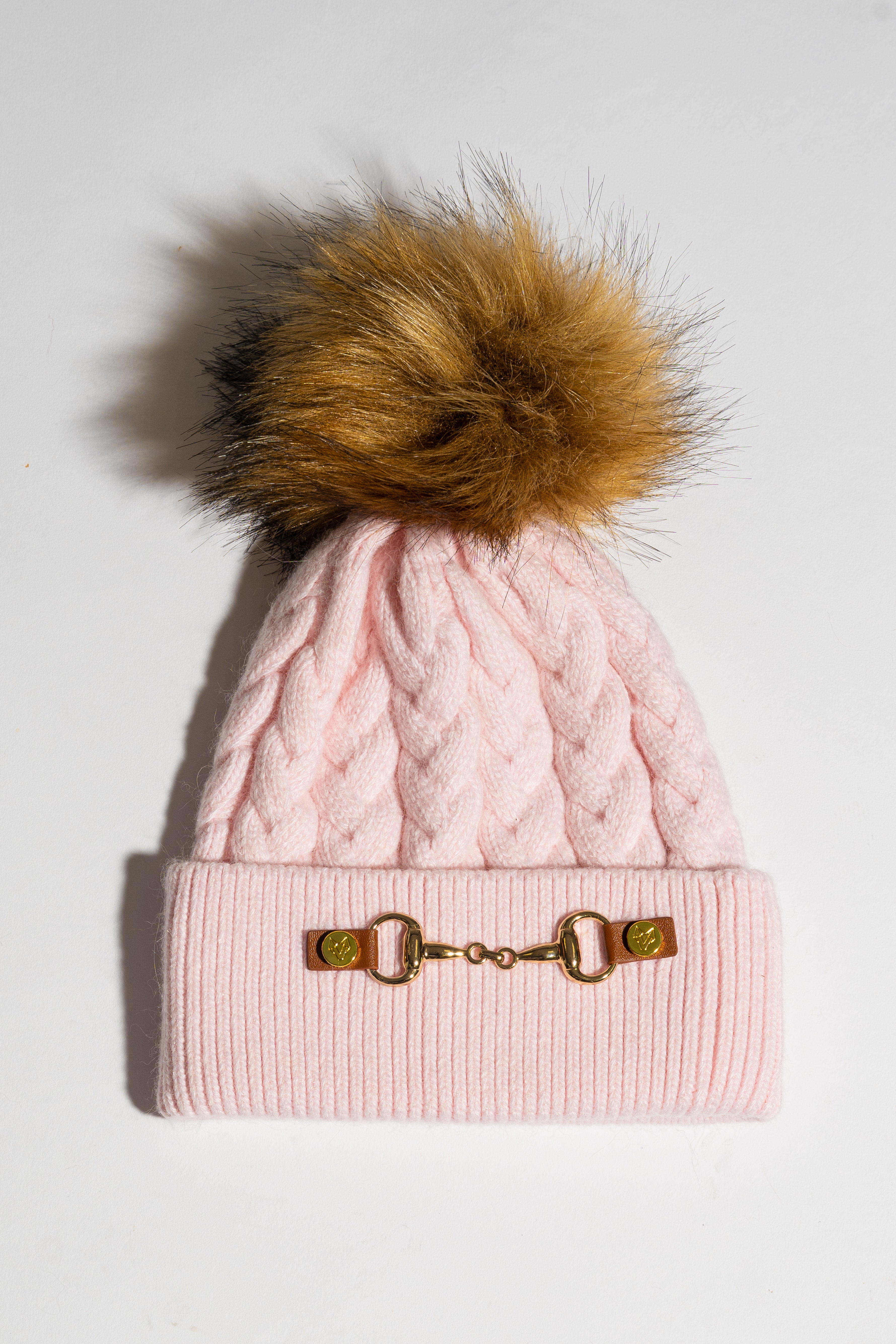 Faux Burley Pom Pom Hat - Pink