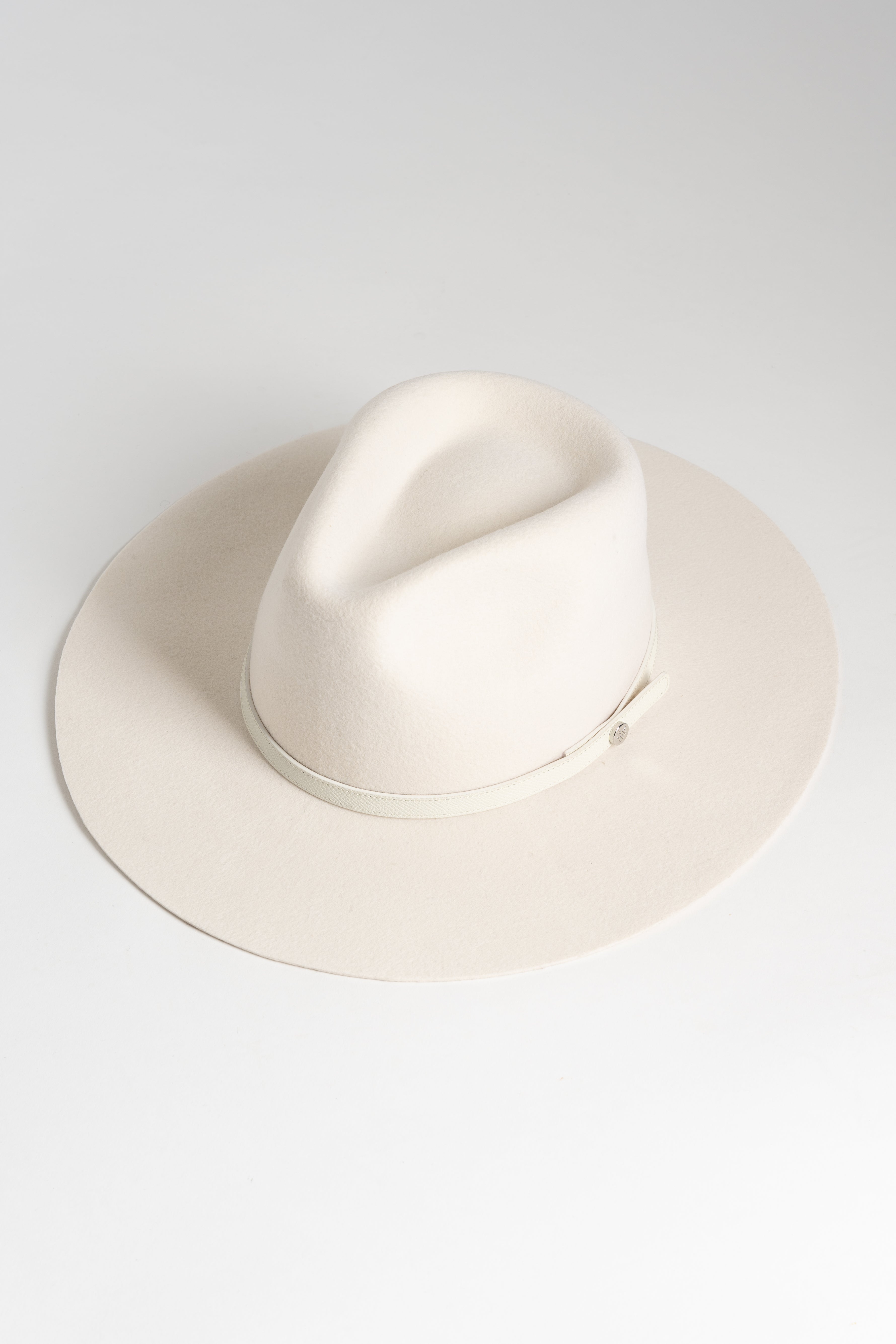 Luxy Wool Fedora Hat - Ivory/White