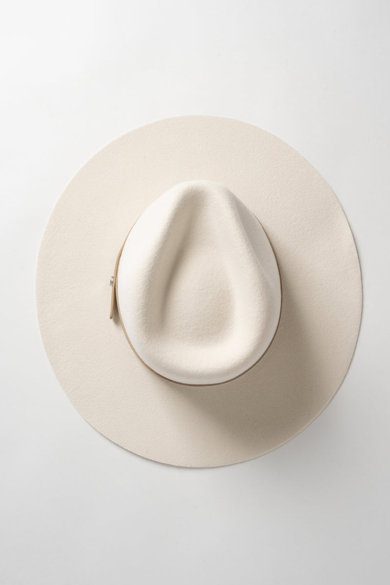 Luxy Wool Fedora Hat - Ivory/Beige