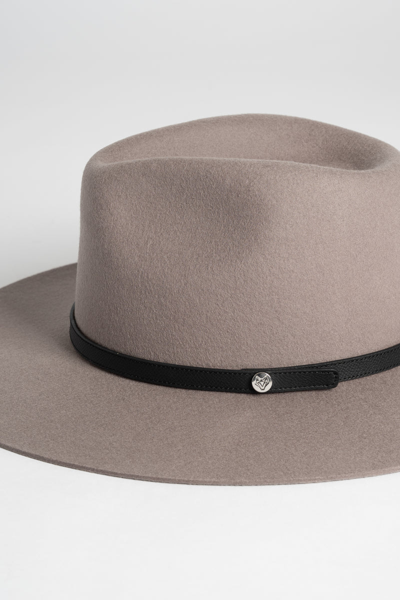 Luxy Wool Fedora Hat - Taupe/Black
