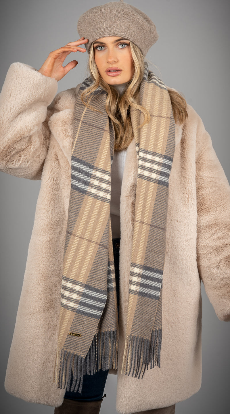 Luxy Cashmere & Wool Check Scarf