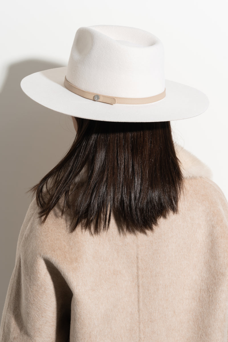 Luxy Wool Fedora Hat - Ivory/Beige