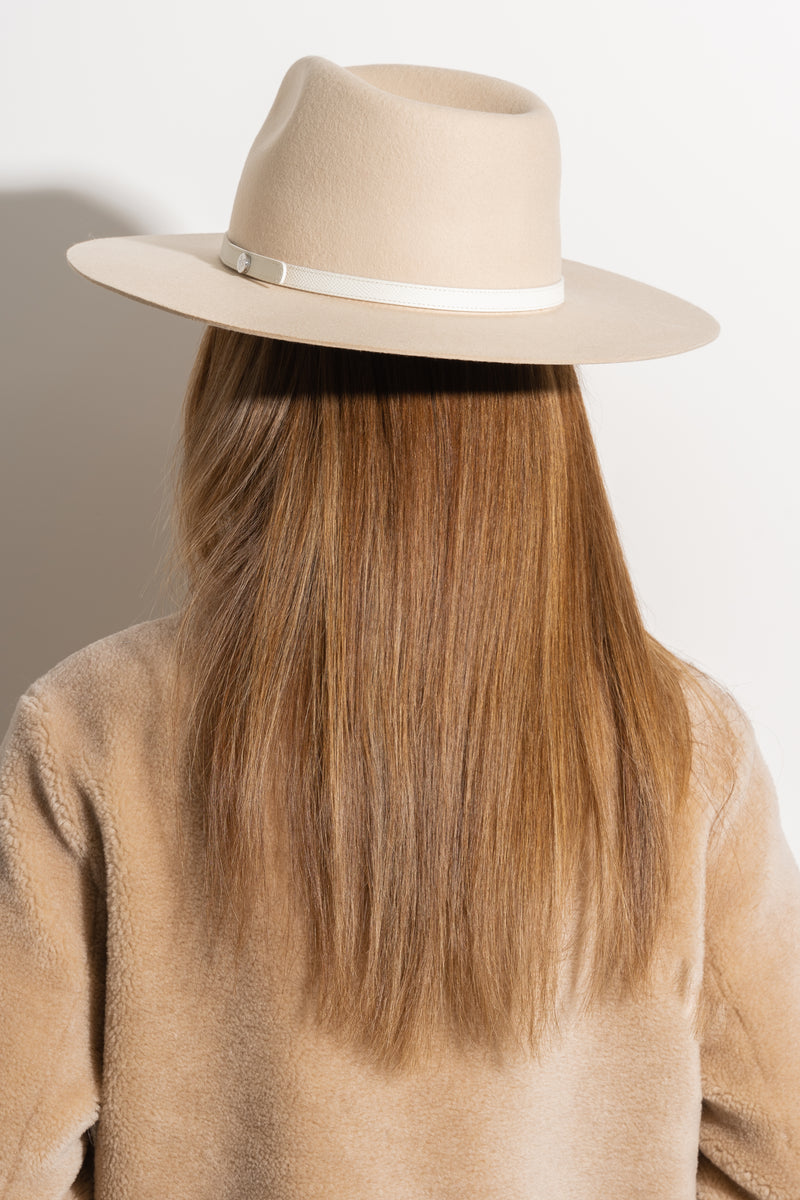 Luxy Wool Fedora Hat - Vanilla/White