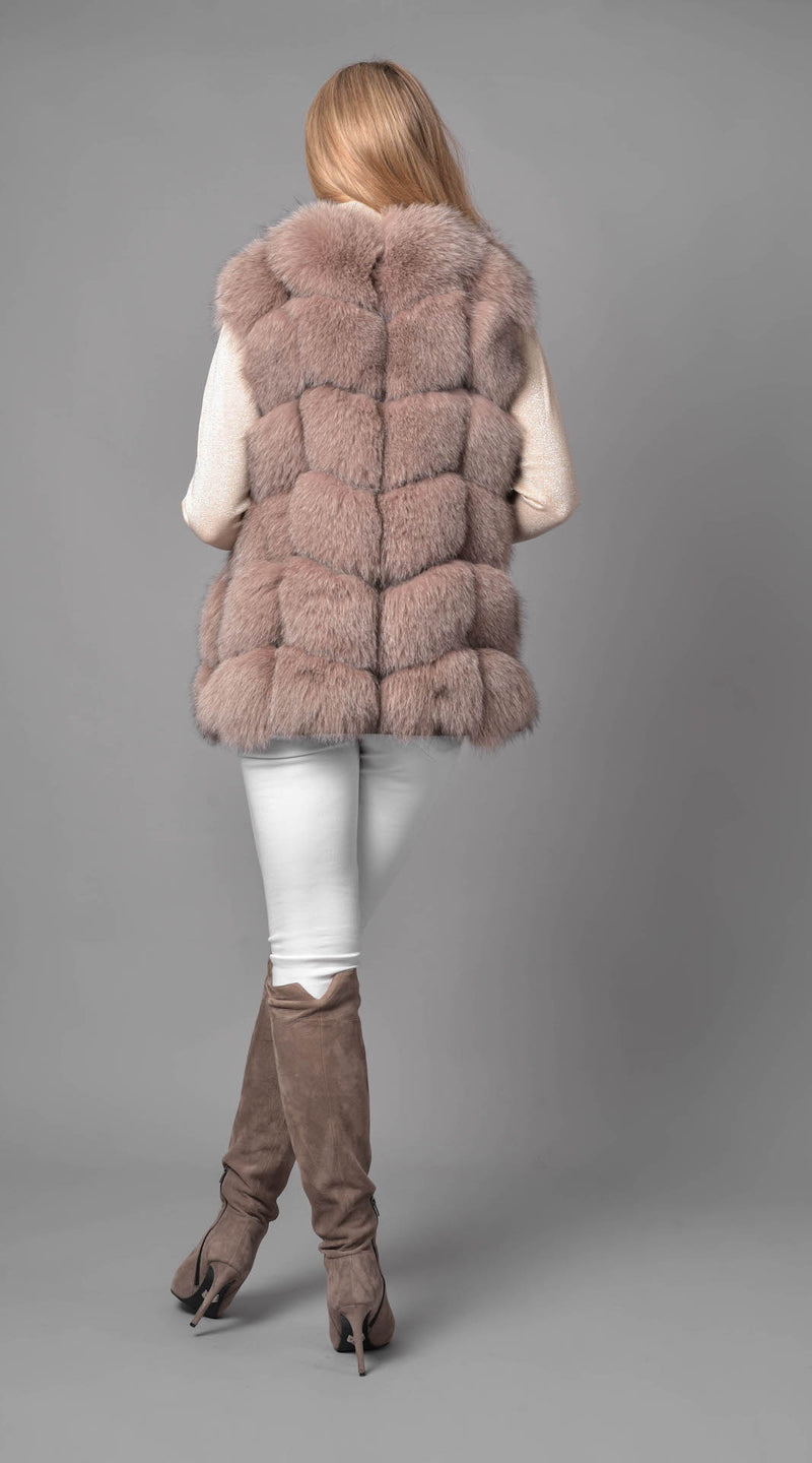 OUTLET Luxy Fox Fur Gilet - Taupe – Luxy London
