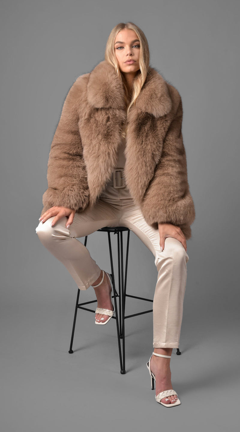 Supreme Luxy Fox Fur Collared Coat