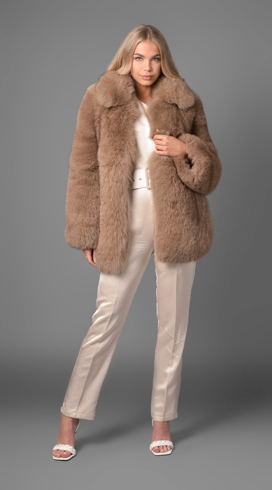 Supreme Luxy Full Fox Fur Collared Coat