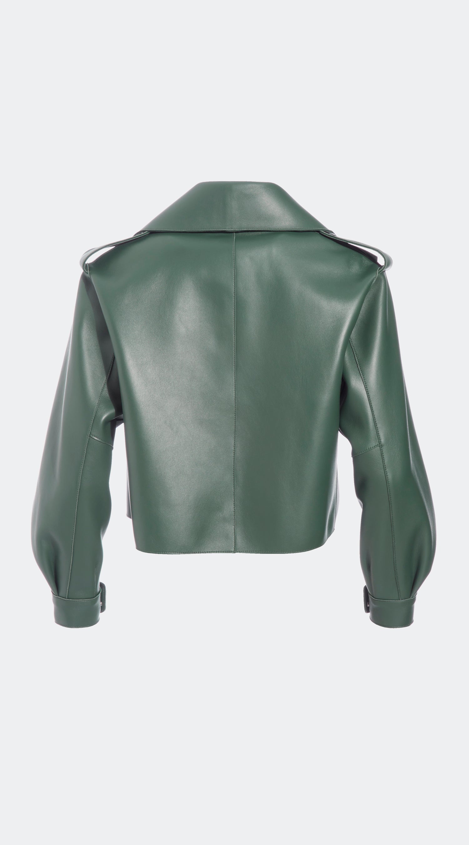 OUTLET Luxy Oversized Leather Jacket - Emerald Green