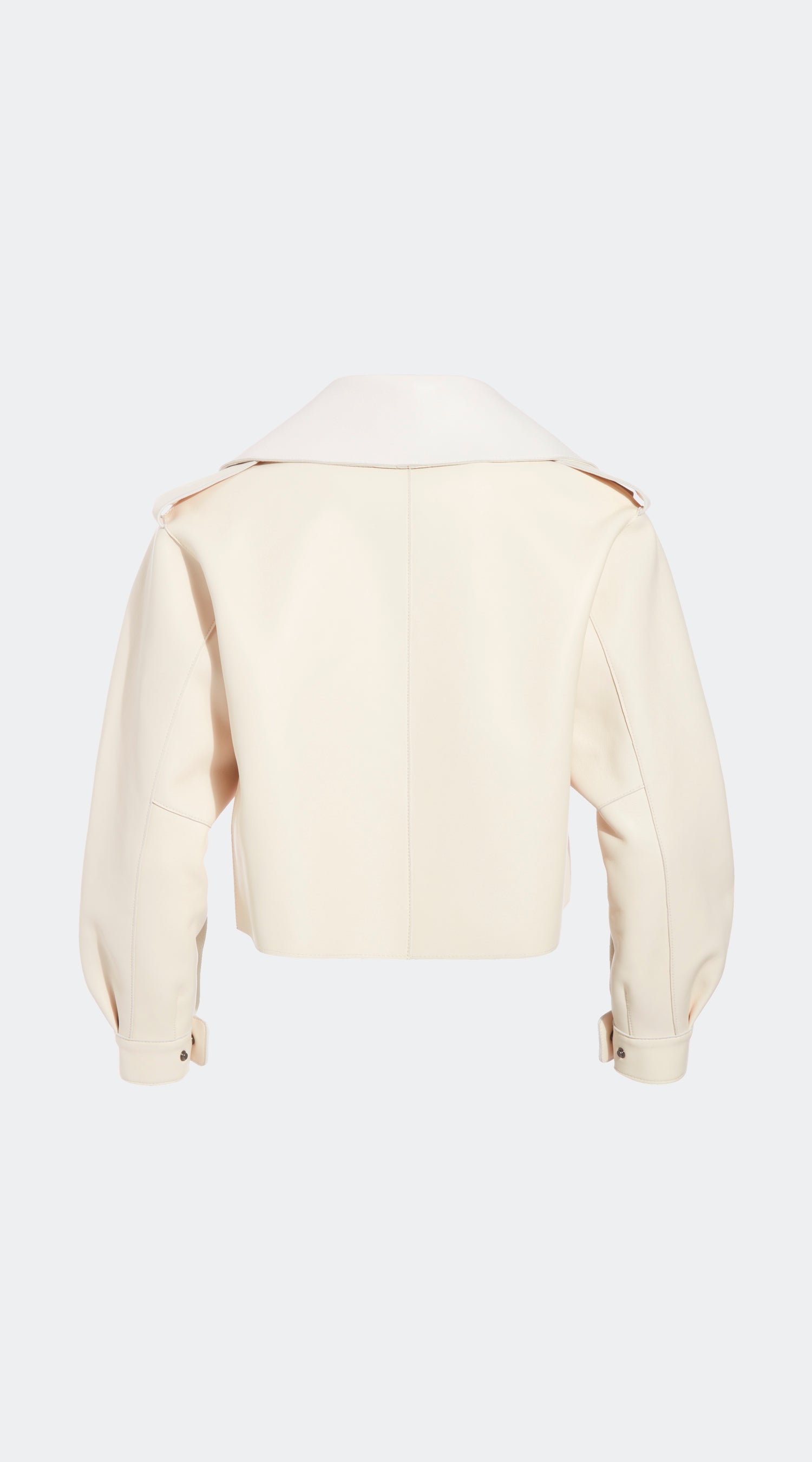 Luxy Oversized Leather Jacket - Contrasting Collar