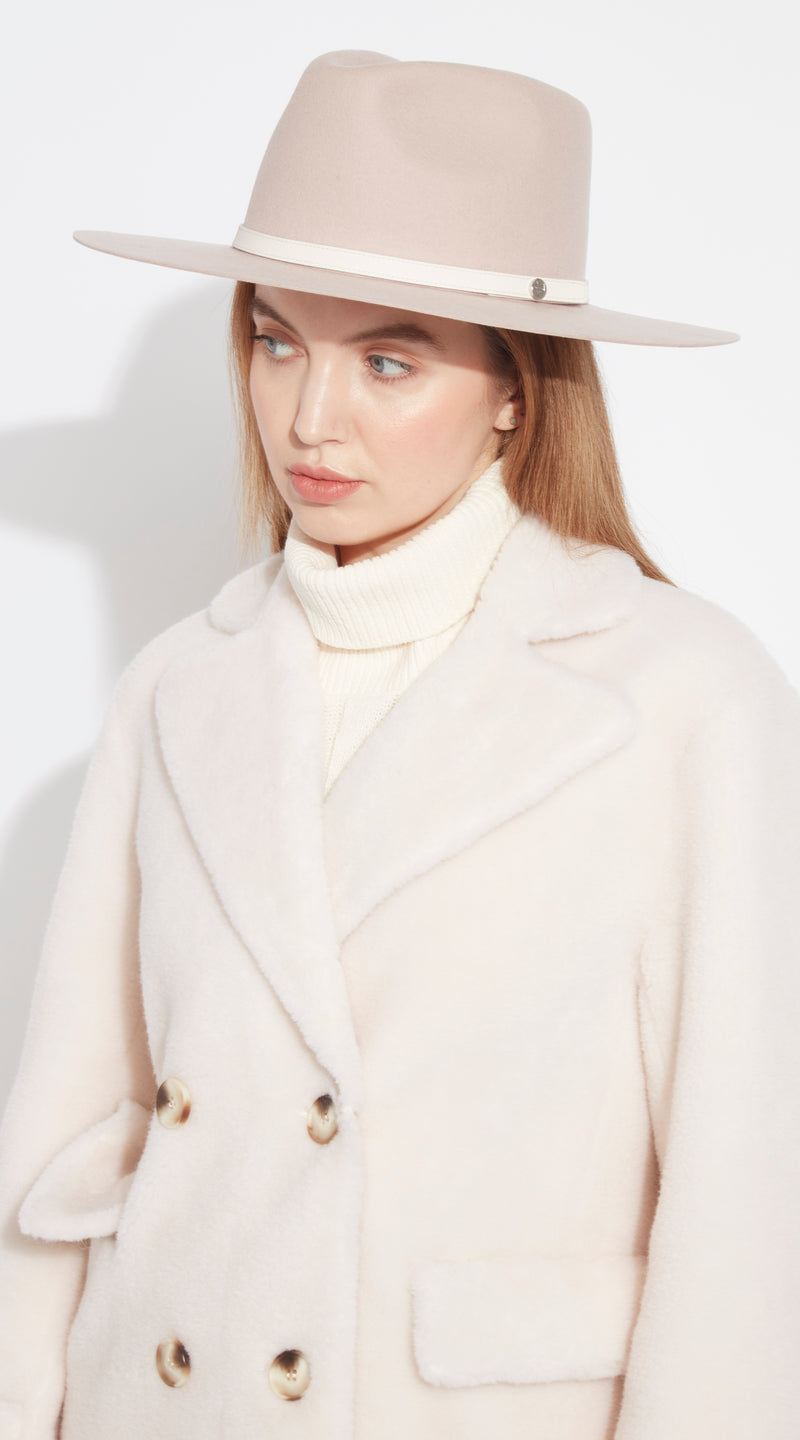 Luxy Wool Fedora Hat - Marshmallow/White