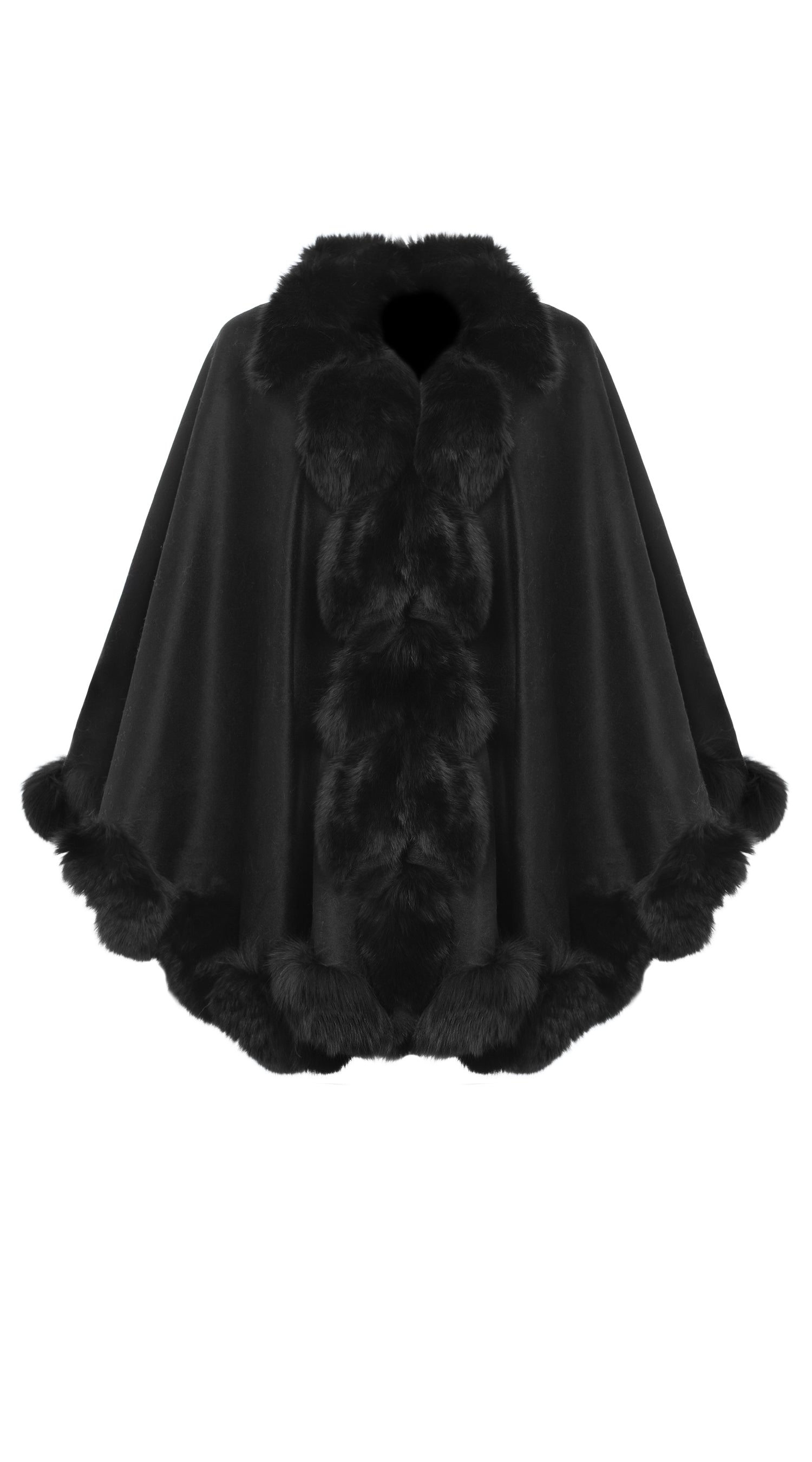The Luxy Cashmere Spiral Cape - Black