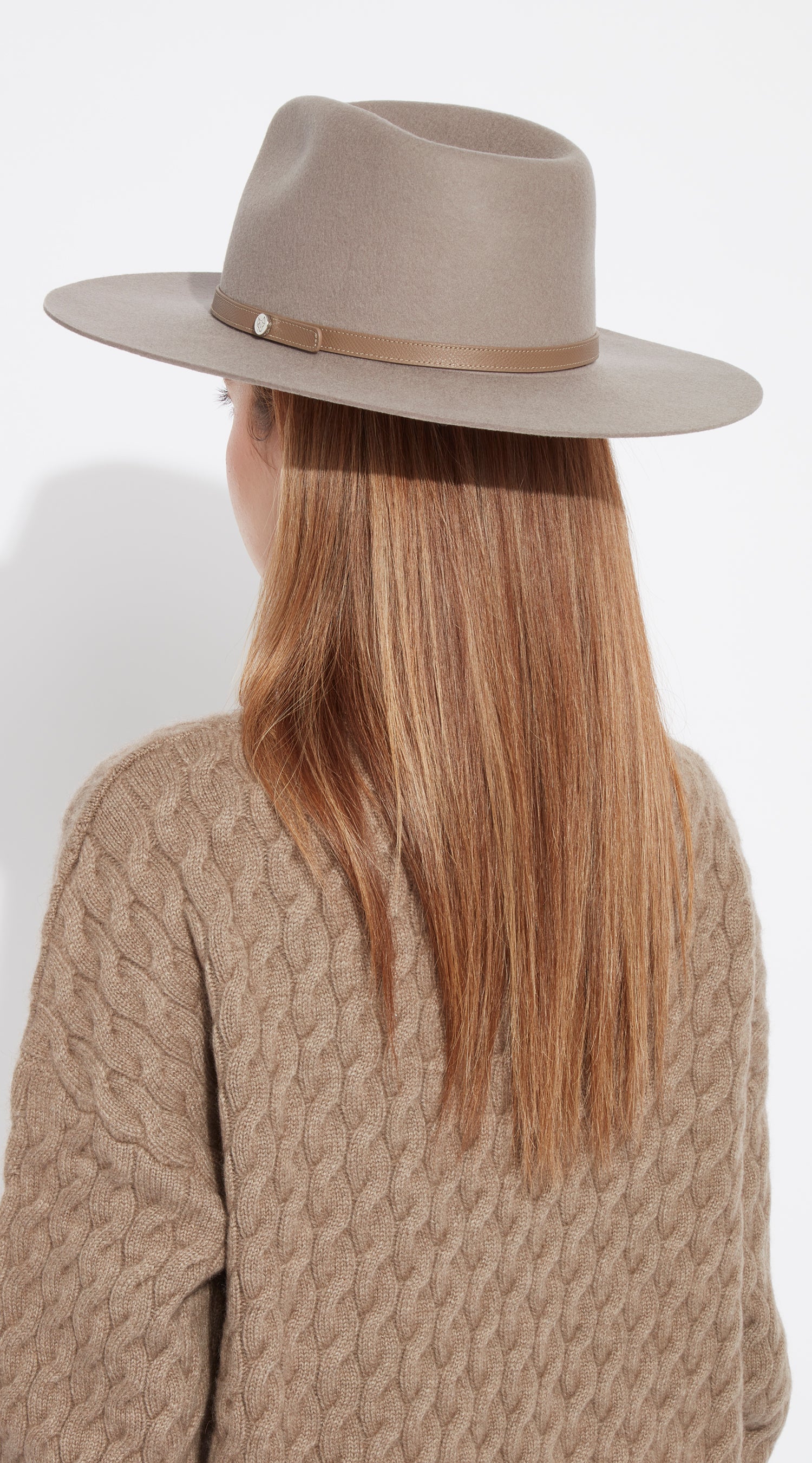 Luxy Wool Fedora Hat - Taupe/Taupe