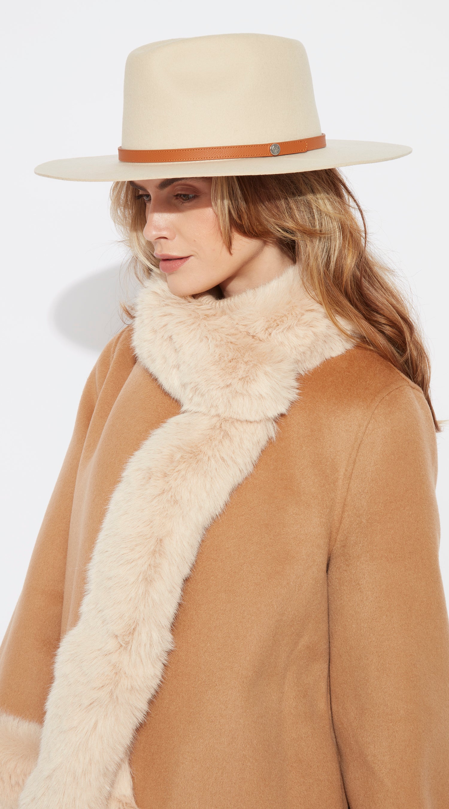 Luxy Wool Fedora Hat - Vanilla/Camel